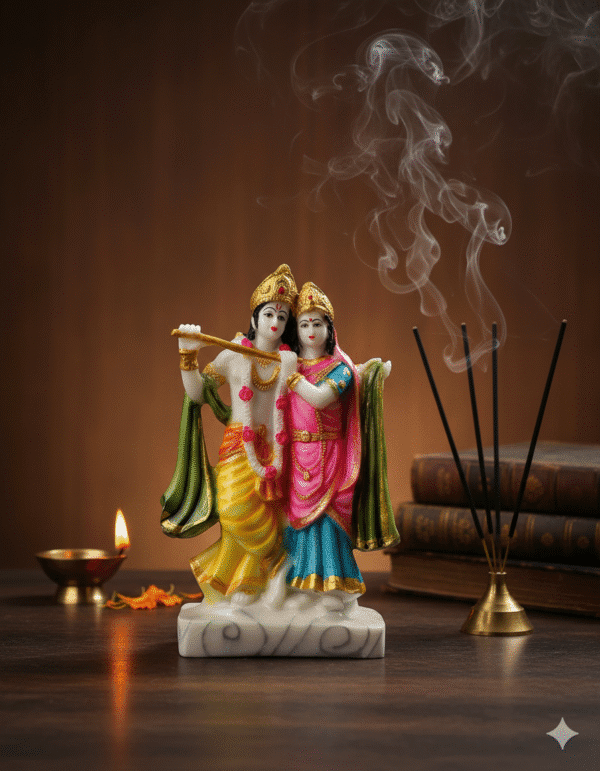 12 Inch Marble Dust Radha Krishna Idol