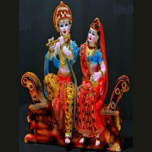 13 Inch Radha Krishna Idol Statue on Sofa