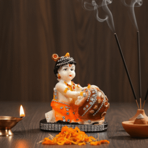 4 Inch Makhan Chor Laddu Gopal Idol - Small Bal Krishna Statue