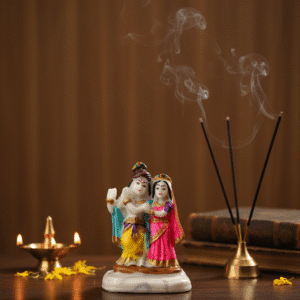 Radha Krishna Idol, 4 Inch Murti, Car Dashboard Idol, Small Krishna Statue, Marble Dust Finish, Divine Couple, Radhe Kishan Figurine, Affordable Gift