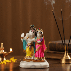 Radha Krishna Idol, 4 Inch Murti, Car Dashboard Idol, Small Krishna Statue, Marble Dust Finish, Divine Couple, Radhe Kishan Figurine, Affordable Gift