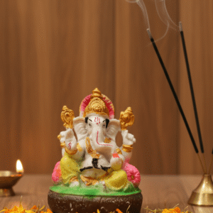 5.5 Inch Ganesha Idol, Small Ganesh Statue, Car Dashboard Ganpati, Glitter Ganesha, Ganesh Idol NGT-033, Office Desk Ganesha, Auspicious Travel Idol, Diwali Return Gift