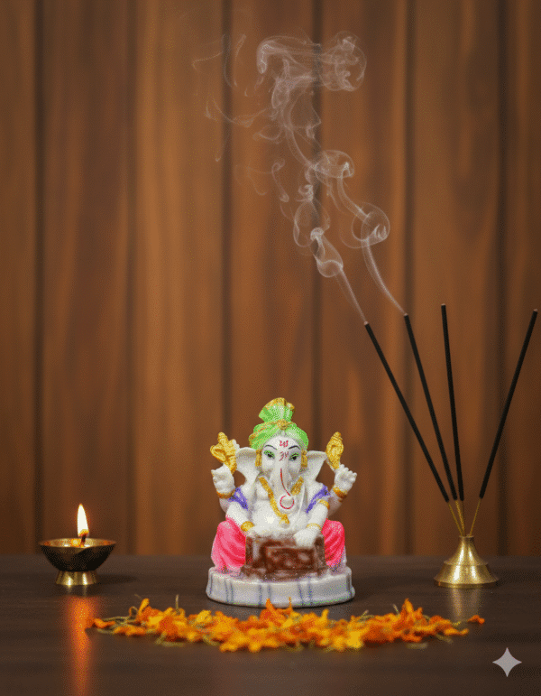 6.5-Inch Musical Ganesha Idol (Playing Tabla/Drum)