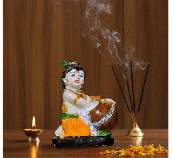 9.5 Inch Makhan Chor Bal Krishna Idol Large Laddu Gopal Statue