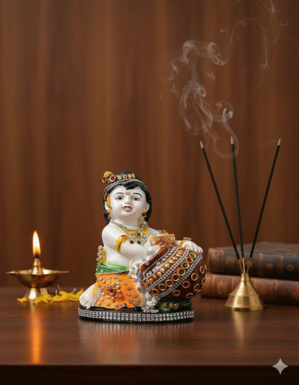 9.5 Inch Laddu Gopal Idol - Makhan Chor Bal Krishna Statue