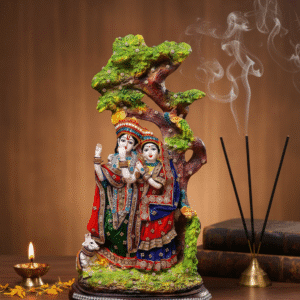 The Divine Union: Large 19 Inch Polyresin Radha Krishna Idol