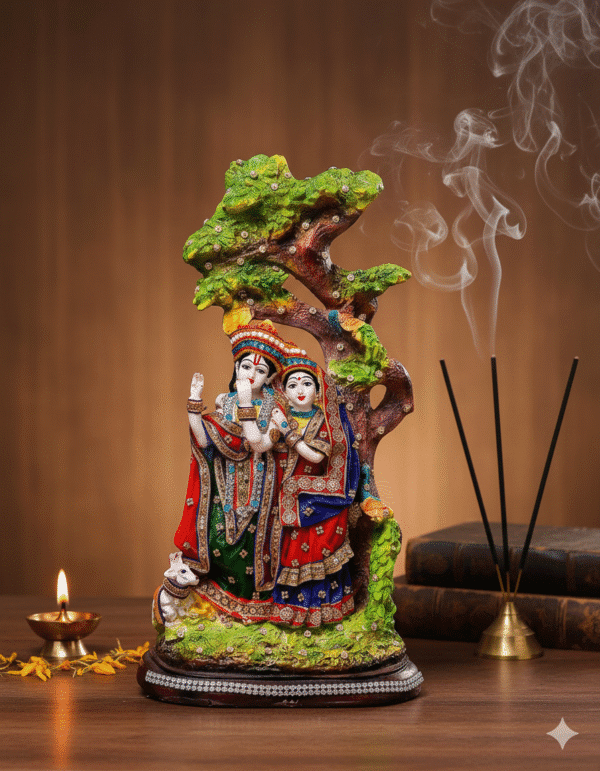 The Divine Union: Large 19 Inch Polyresin Radha Krishna Idol