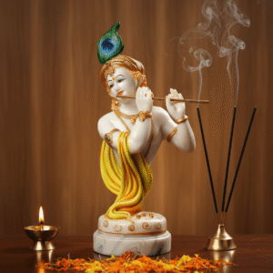 Magnificent 24 Inch Standing Krishna Idol (NGT-138) - Premium Marble Finish Flute Player
