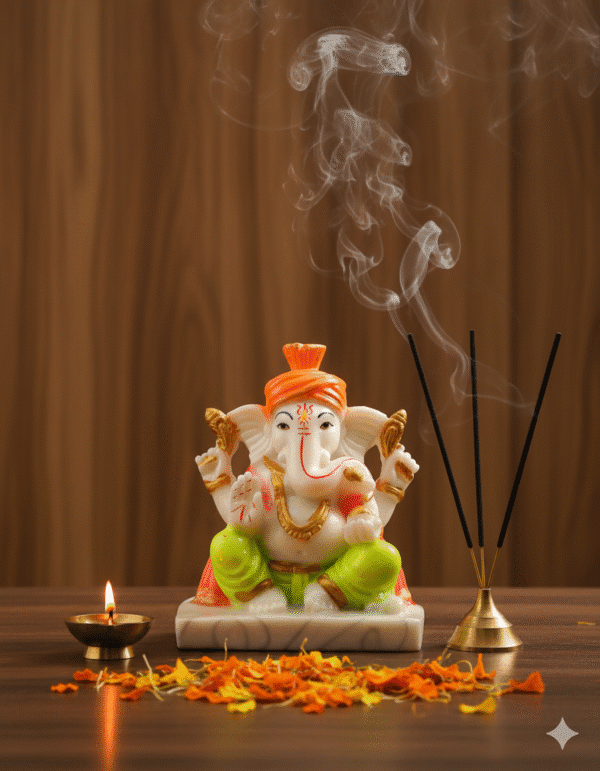 Pagdi Ganesh Murti 6 Inch (Marble Dust)