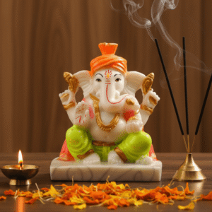 Pagdi Ganesh Murti 6 Inch (Marble Dust)