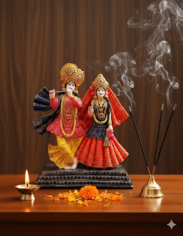 20 Inch ISKCON Radha Krishna Idol - Premium Marble Finish