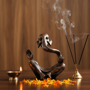 8 Inch Abstract Hawa Ganesha Idol - Antique Bronze Finish Statue