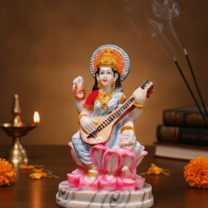 6.5 Inch Saraswati Murti on Lotus