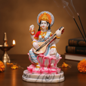 6.5 Inch Saraswati Murti on Lotus