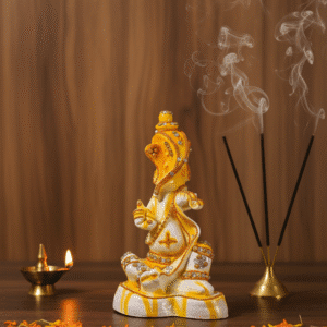 11.5 Inch Ganesha Idol, Lambodhar Ganesha, Jeweled Ganpati Murti, Modern Ganesha Statue, Ganesh Idol NGT-058, Yellow Gold Ganesha, Luxury Vastu Decor, Tall Ganpati