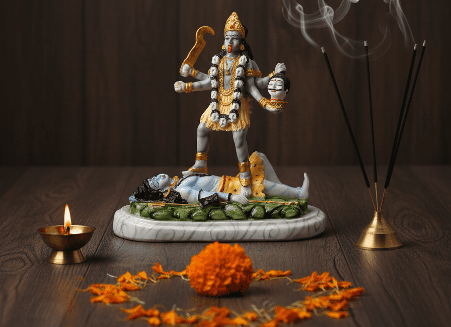 Kali Statue, Maha Kali, Shiva and Kali, Hindu Idol, Pooja Murti, Polyresin Figurine, Spiritual Gift