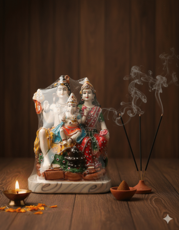 Shiv Parivar Murti, 20 Inch Shiva Idol, Extra Large Statue, NGT-149, Jewelry Finish, Polyresin Murti, Home Temple Centerpiece, Grand Shiva Parivar