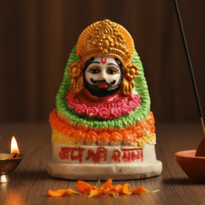 Khatu Shyam Murti, 3.5 Inch Idol, Mini Shyam Baba, NGT-231, Car Dashboard Idol, Polyresin Murti, Small Religious Gift, Colorful Khatu Shyam