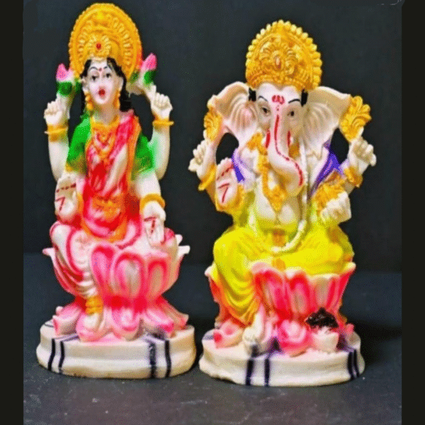 Divine 7 Inch Laxmi Ganesh Idol Set for Home Temple Decor