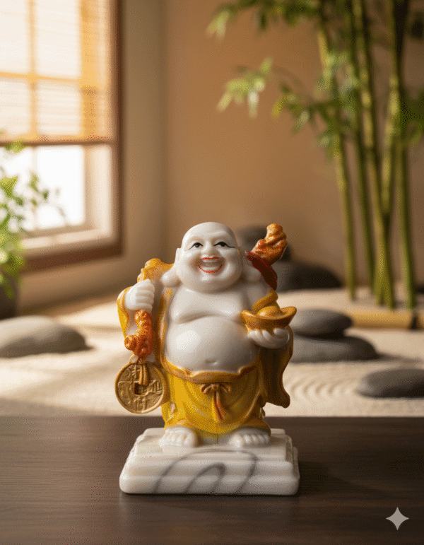 Laughing Buddha, 4.5 Inch Hotei, NGT-174, Prosperity Idol, Small Feng Shui Statue, Desk Buddha, Budai Coin