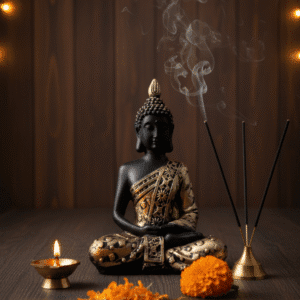 Buddha Statue, Dhyana Mudra, Black Gold Buddha, Antique Decor, Zen Decor, Polyresin Figurine, Mini Buddha,