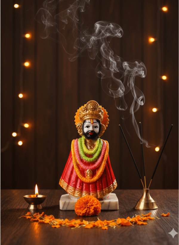 Khatu Shyam Murti, 6 Inch Shyam Baba, Polyresin Idol, NGT-229, Affordable Murti, Multi-Color Idol, Home Mandir Decor, Devotional Gift