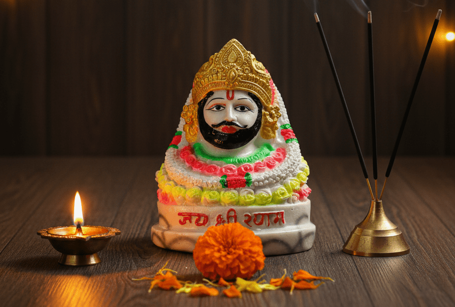 Khatu Shyam Murti, Shyam Baba Idol, Polyresin Idol, 6 Inch Statue, Pooja Murti, Religious Gift, NGT-161, Mandir Decor