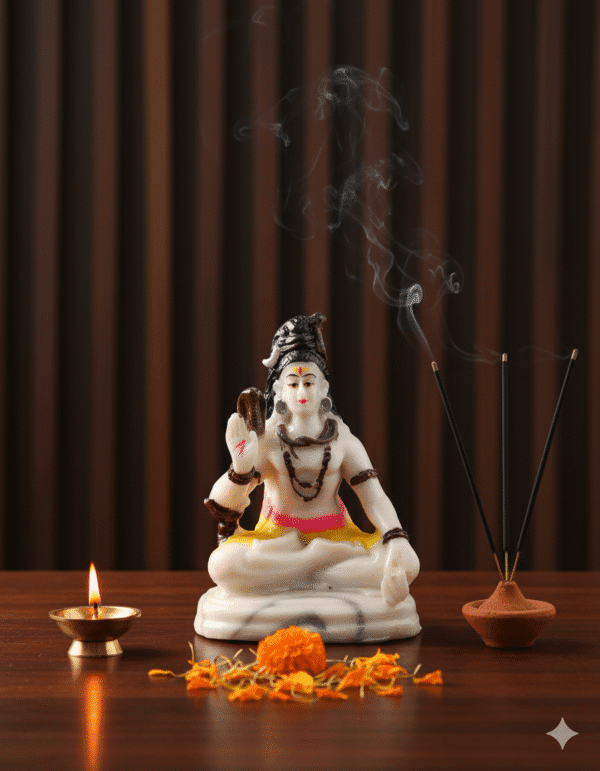 Lord Shiva Murti, 6 Inch Mahadev, Abhaya Mudra, NGT-237, Polyresin Shiva Idol, Meditation Statue, Shankar Ji