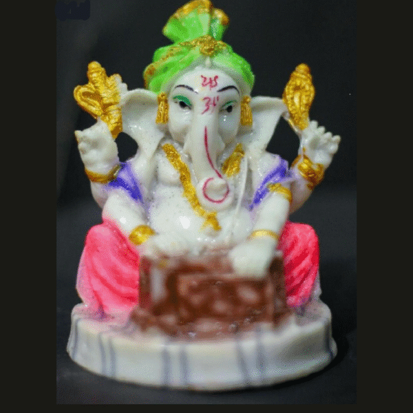 6.5-Inch Musical Ganesha Idol (Playing Tabla/Drum)