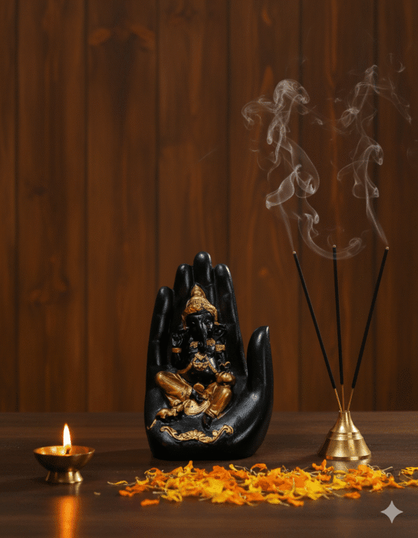The Contemporary 7-Inch Black Ganesha on Hand