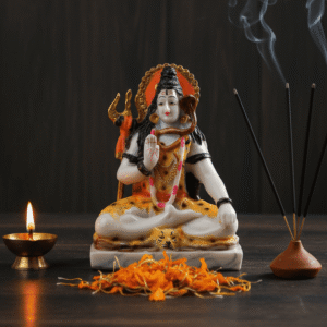 Lord Shiva Murti, 8 Inch Mahadev, Polyresin Shiva, NGT-186, White Shiva Statue, Meditation Idol, Hindu God Statue