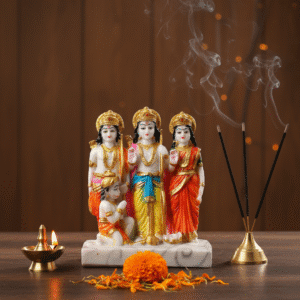 Divine Ram Darbar Idol Set (9 Inch) - Lord Ram, Sita, Lakshman & Hanuman Murti