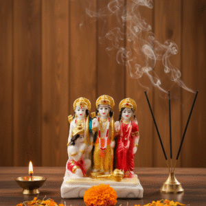 Ram Darbar Marble Dust Idol for Home Temple - Shri Ram Sita Laxman Hanuman Murti