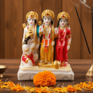 Ram Darbar Marble Dust Idol for Home Temple - Shri Ram Sita Laxman Hanuman Murti