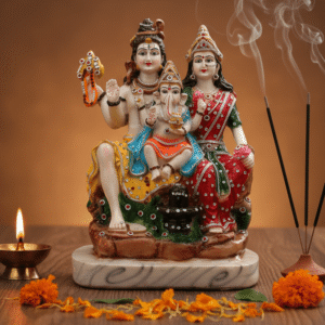 20-Inch Shiv Parivar Murti - Extra Large 'Jewelry' Finish Shiva Family Idol