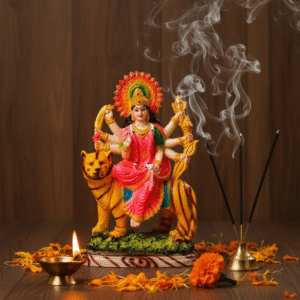 15 Inch Maa Durga Idol, Durga on Tiger Statue, Mata Rani Murti Big, Navaratri Idol NGT-060, Large Hindu Goddess, Goddess Durga on Lion, Durga Puja Decor, Shakti Idol