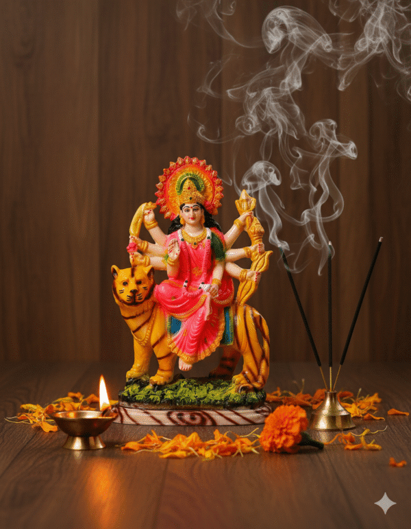 15 Inch Maa Durga Idol, Durga on Tiger Statue, Mata Rani Murti Big, Navaratri Idol NGT-060, Large Hindu Goddess, Goddess Durga on Lion, Durga Puja Decor, Shakti Idol