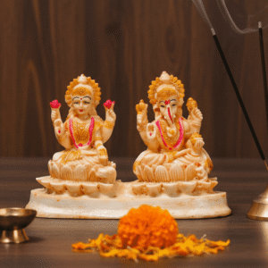 Laxmi Ganesh Statue, Brass Murti, Kamal Base Idol, 6 Inch God Statue, Diwali Gift, Hindu Idols, Pooja Items