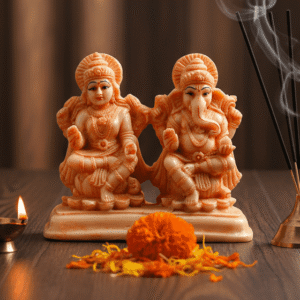 4 Inch Laxmi Ganesh Idol, Small Laxmi Ganesha Statue, Diwali Gift for Home, Ganesh Lakshmi Car Dashboard, Prosperity Murti NGT-093, Miniature Hindu God Idol