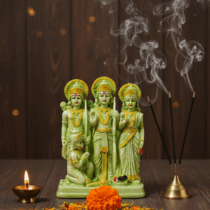 8.5 inch Ram Darbar Statue with Lord Ram, Sita, Lakshman, and Hanuman for Home Temple