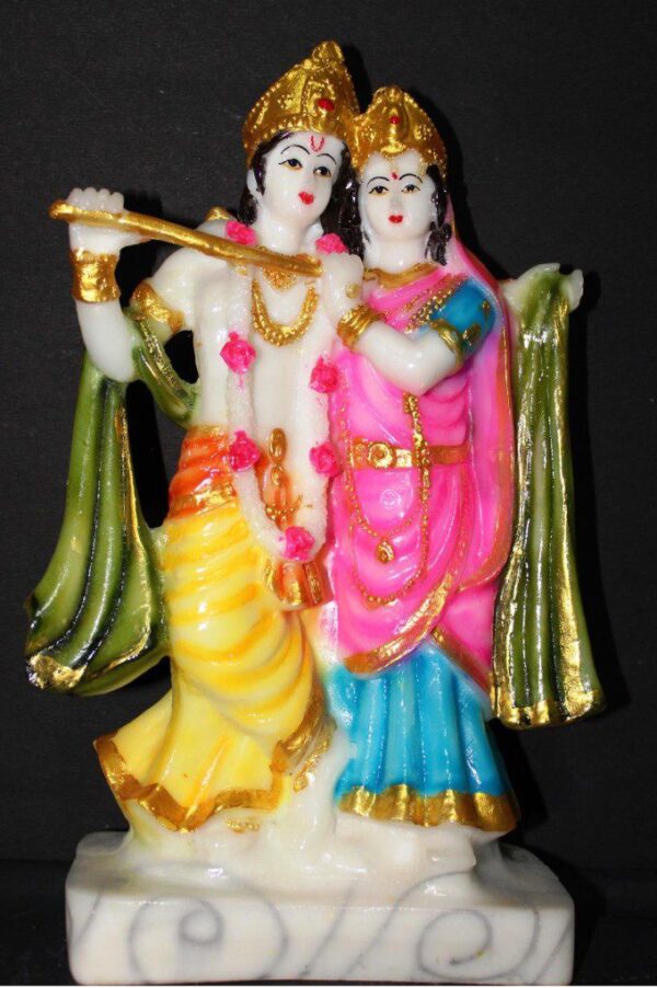 12 Inch Radha Krishna Idol Marble Dust