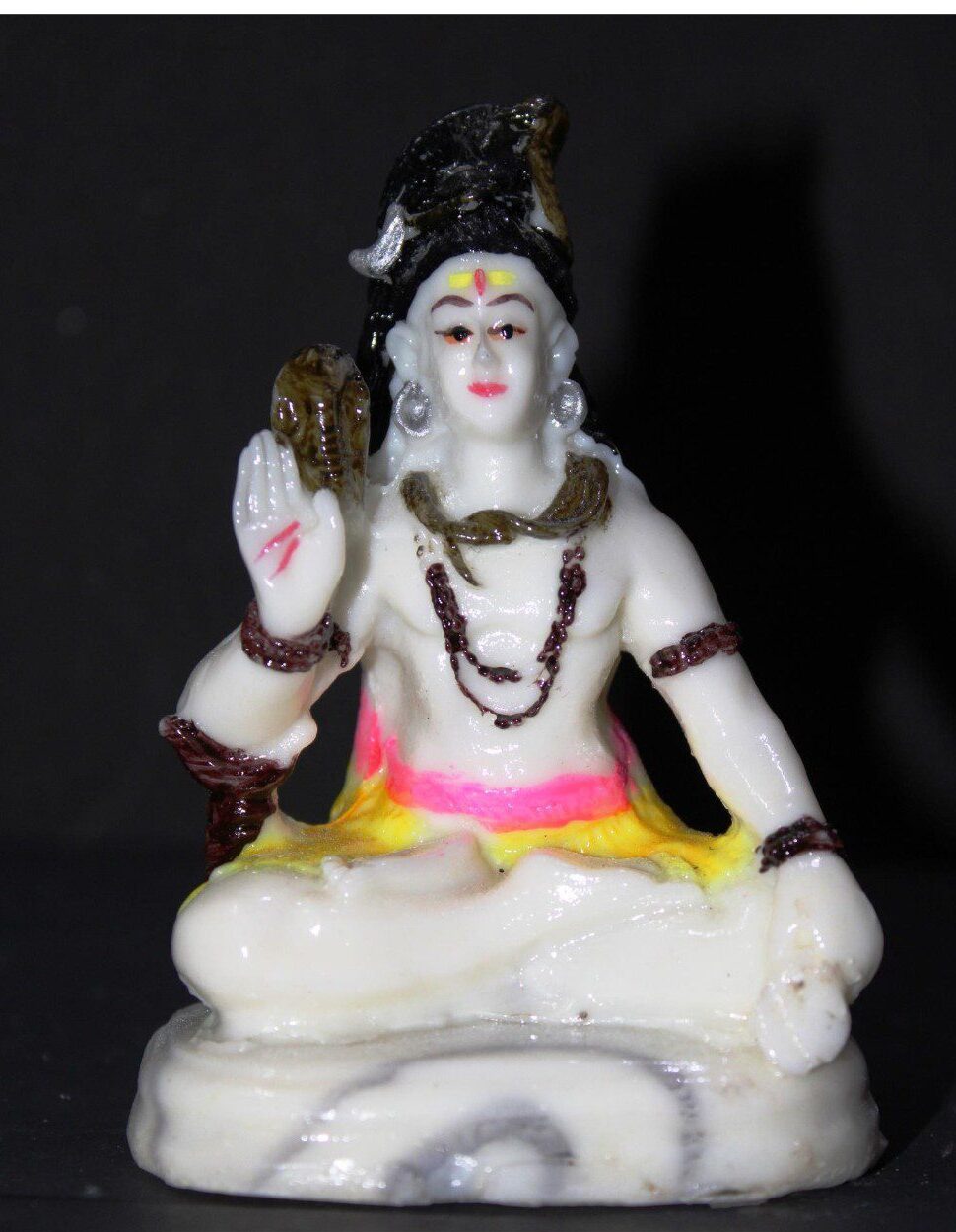 6-Inch Lord Shiva Idol- Polyresin Mahadev in Meditation with Abhaya Mudra
