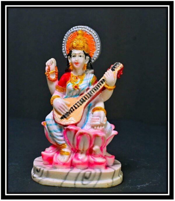 Goddess Saraswati Statue on Lotus