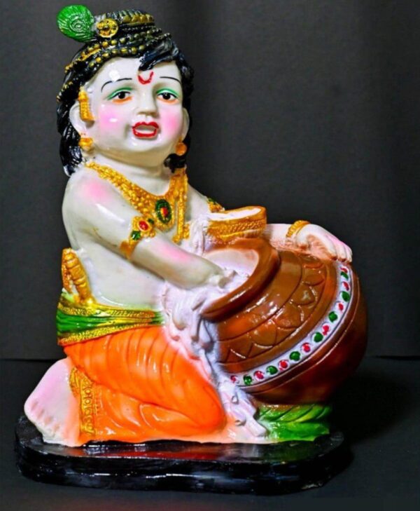 12 Inch Makhan Chor Bal Krishna Idol - Large Laddu Gopal Statue
