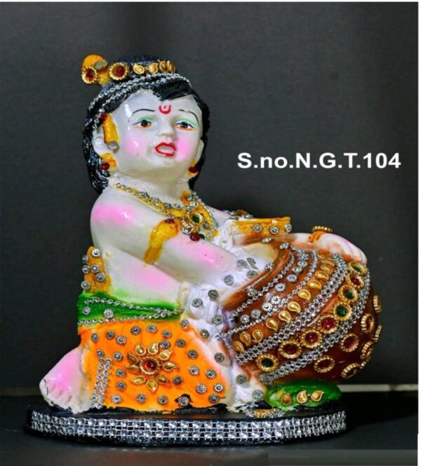 9.5 Inch Laddu Gopal Idol - Makhan Chor Bal Krishna Statue