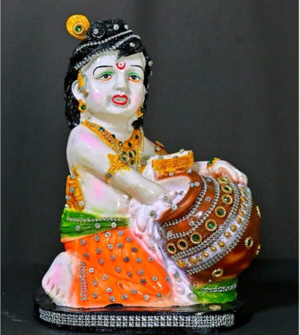 6.5 Inch Makhan Chor Laddu Gopal Idol with Kundan/Jewelry Work
