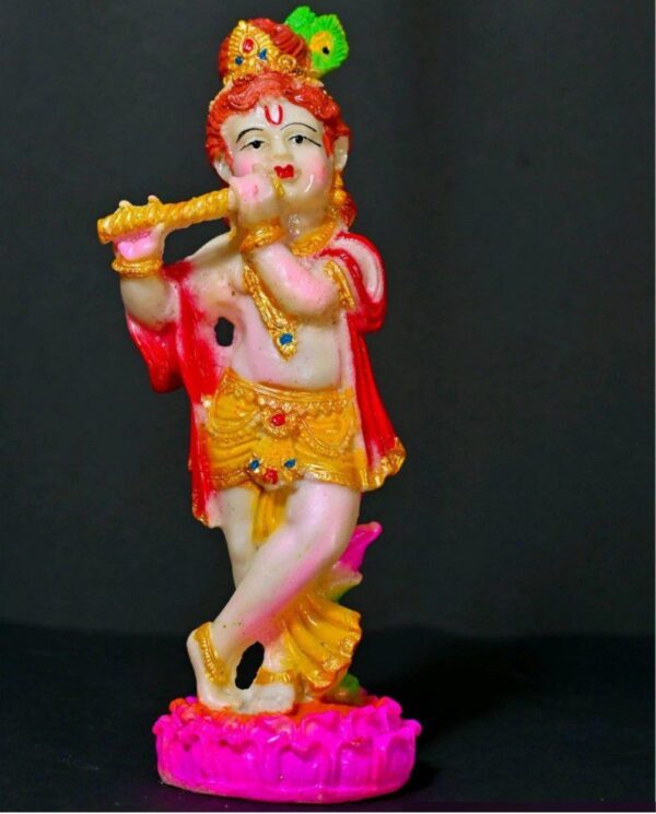 8 Inch Standing Krishna Idol - Bal Gopal Flute Player Statue