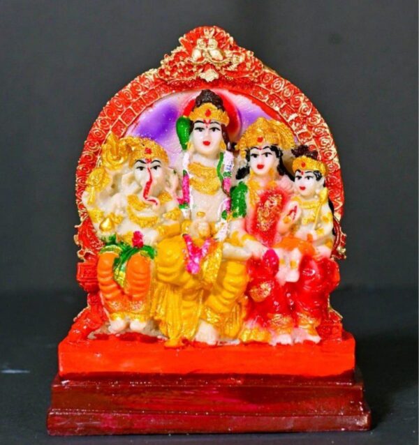 6.5-Inch Kartikeya Shiv Parivar Idol (Red Arch)