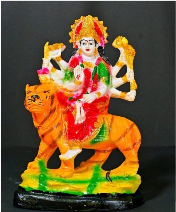 9.5-Inch Maa Durga Idol on Tiger (Mata Medium)
